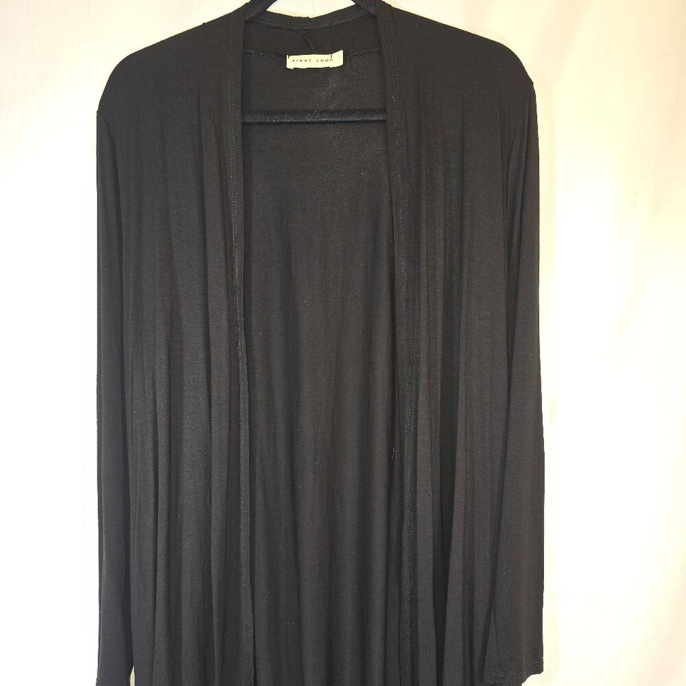 Black lightweight Cardigan with Suede Elbow patches